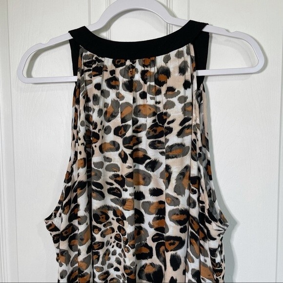 Unique Spectrum Leopard Print Sleeveless Top Tassels Soft V-Neck Lightweight 3X - Picture 7 of 10
